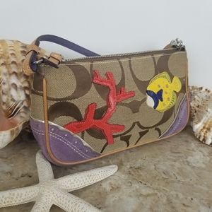 Coach Limited Edition Fish Coral Applique Demi bag